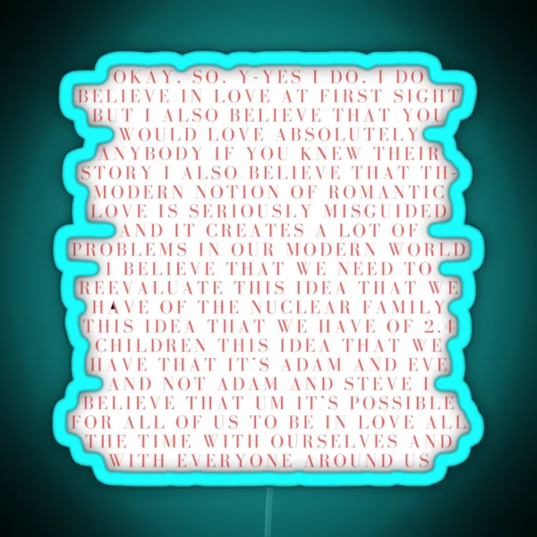 Andrew Garfield Love At First Sight Pink RGB Neon Sign