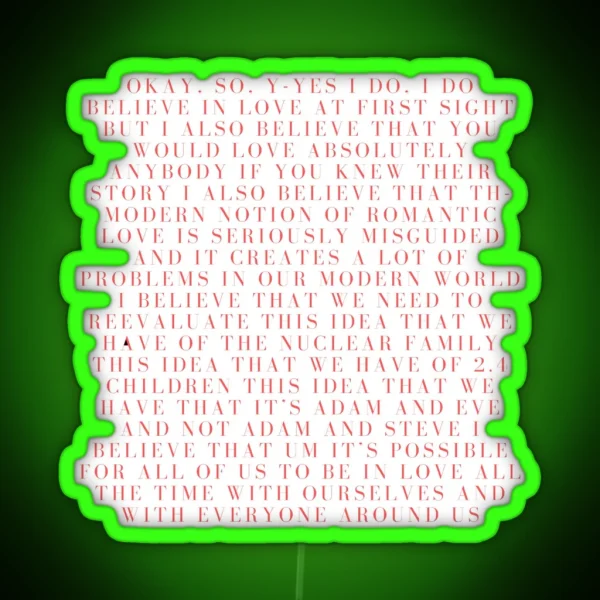 Andrew Garfield Love At First Sight Pink RGB Neon Sign