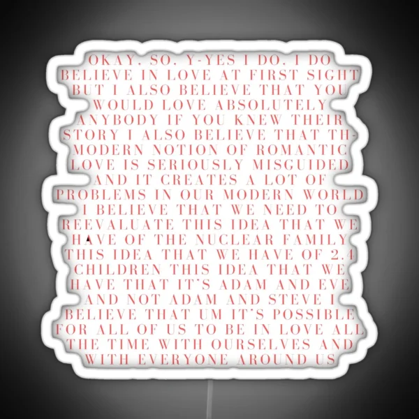Andrew Garfield Love At First Sight Pink RGB Neon Sign