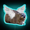Vibrant Angel Hyrax Dassie RGB Glass Neon Wall Art Decor Sign