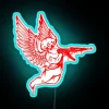 Protective Guardian Angel Machine Gun RGB Neon Wall Sign Decorative Artwork