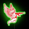 Unique Modern Angel with Machine Gun Neon Sign in RGB Color