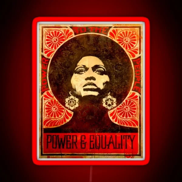 Angela Davis Poster 1971 RGB Neon Sign