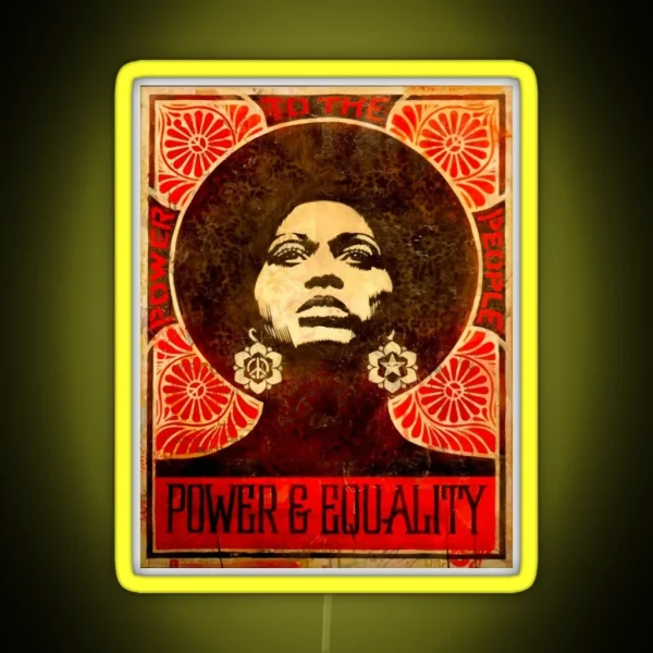 Angela Davis Poster 1971 RGB Neon Sign