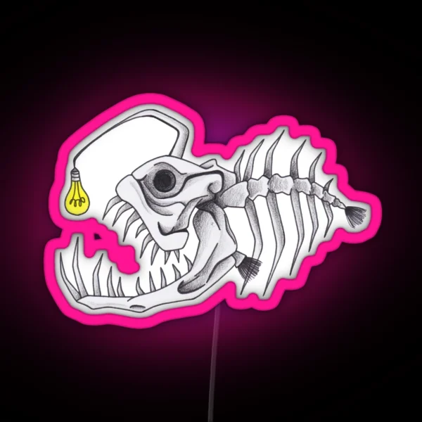 Angler Fish Skeleton RGB Neon Sign