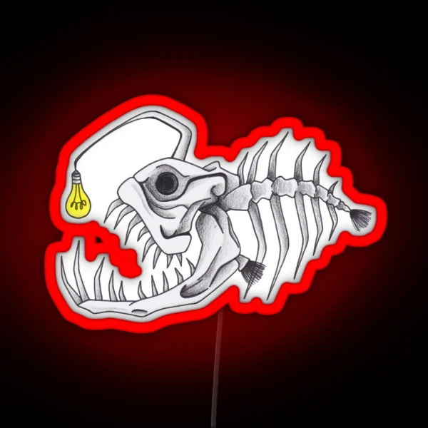 Angler Fish Skeleton RGB Neon Sign