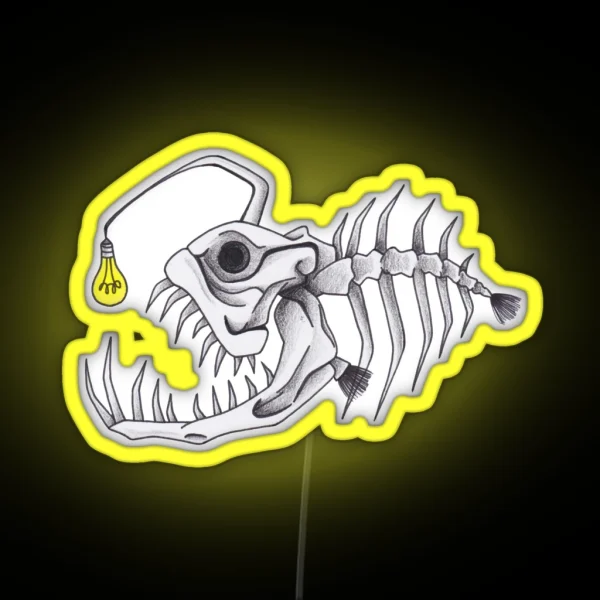 Angler Fish Skeleton RGB Neon Sign
