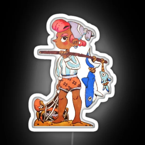 Angler Lady RGB Neon Sign