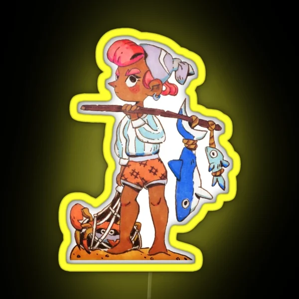 Angler Lady RGB Neon Sign