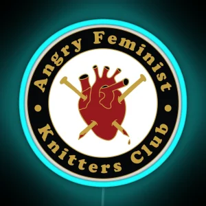 Angry Feminist Knitters Club RGB Neon Sign