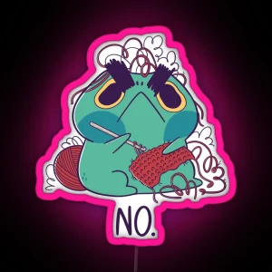 Angry Frog Crochet 7 RGB Neon Sign