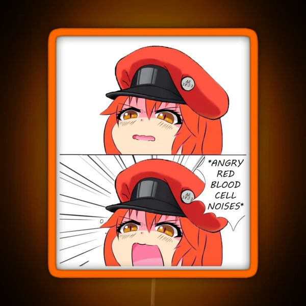 Angry Red Blood Cell Noises RGB Neon Sign