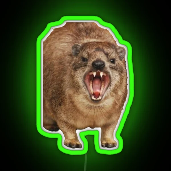 Angry Rock Hyrax RGB Neon Sign