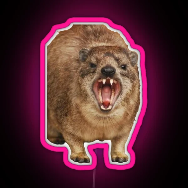 Angry Rock Hyrax RGB Neon Sign