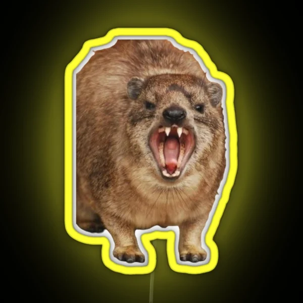 Angry Rock Hyrax RGB Neon Sign