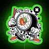 Japanese themed colorful neon sign for angry sushi restaurant decor