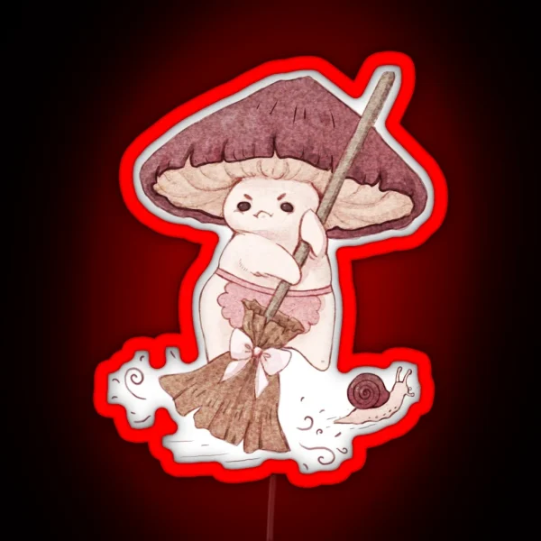 Angy Mushroom Does Not Like To Clean RGB Neon Sign