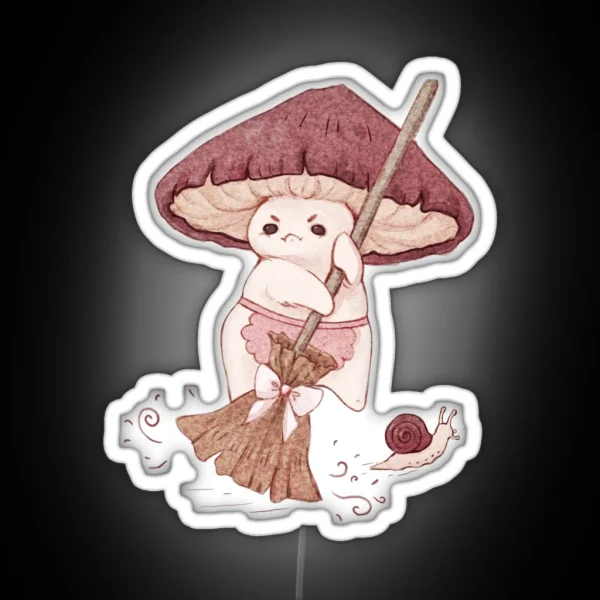 Angy Mushroom Does Not Like To Clean RGB Neon Sign