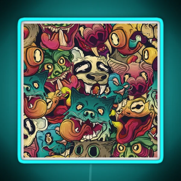 Animal Chaos RGB Neon Sign