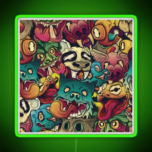 Animal Chaos RGB Neon Sign