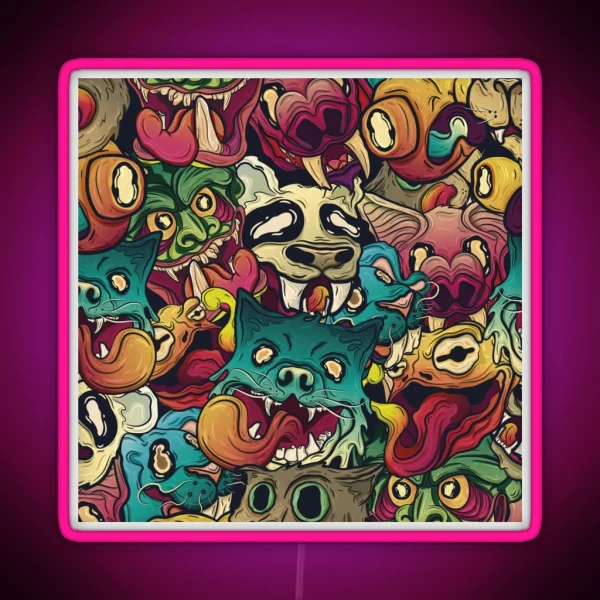 Animal Chaos RGB Neon Sign