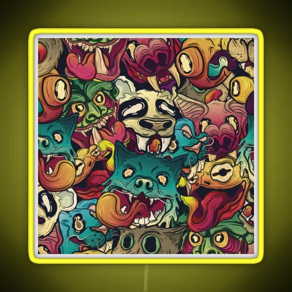 Animal Chaos RGB Neon Sign