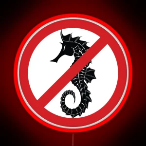 Animal Marine Seahorse Prohibition Sign RGB Neon Sign