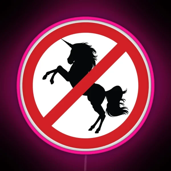 Animal Unicorn Prohibition Sign RGB Neon Sign