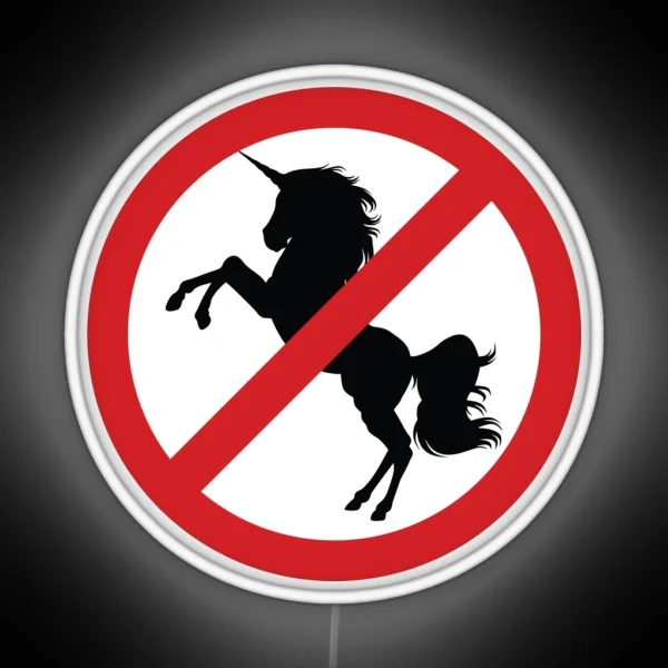 Animal Unicorn Prohibition Sign RGB Neon Sign