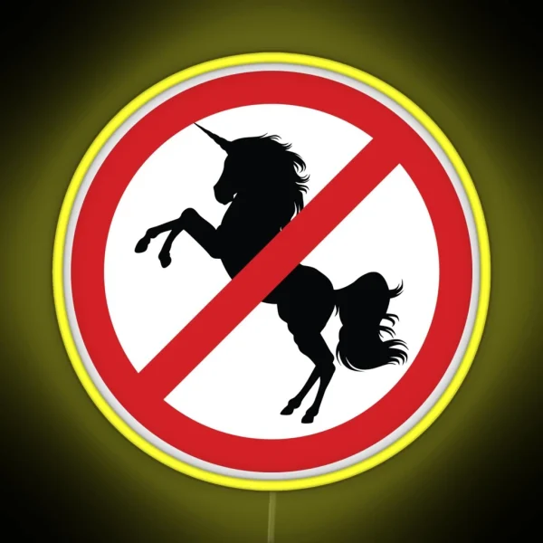 Animal Unicorn Prohibition Sign RGB Neon Sign