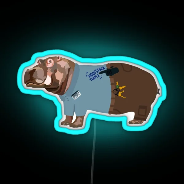 Animals As Zookeepers Hippo RGB Neon Sign