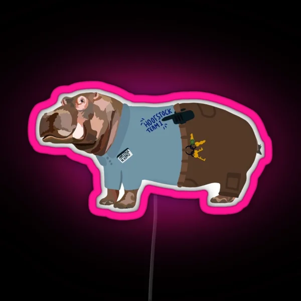 Animals As Zookeepers Hippo RGB Neon Sign