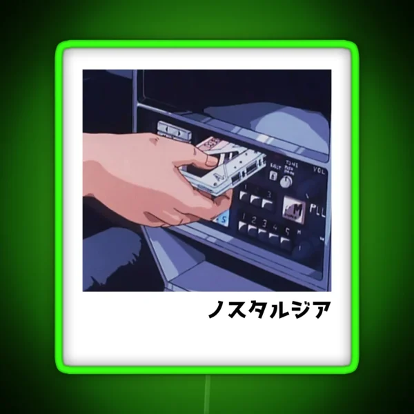 Anime Cassette Deck Retro Anime Aesthetic RGB Neon Sign