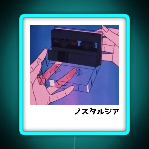 Anime Cassette Tape Retro Anime Aesthetic RGB Neon Sign