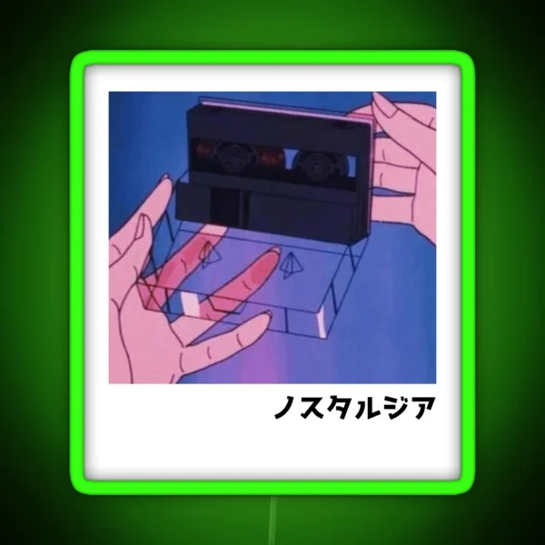 Anime Cassette Tape Retro Anime Aesthetic RGB Neon Sign