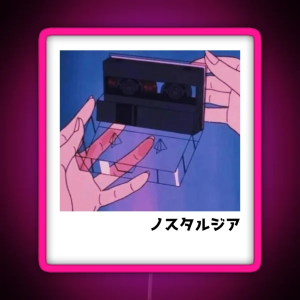 Anime Cassette Tape Retro Anime Aesthetic RGB Neon Sign