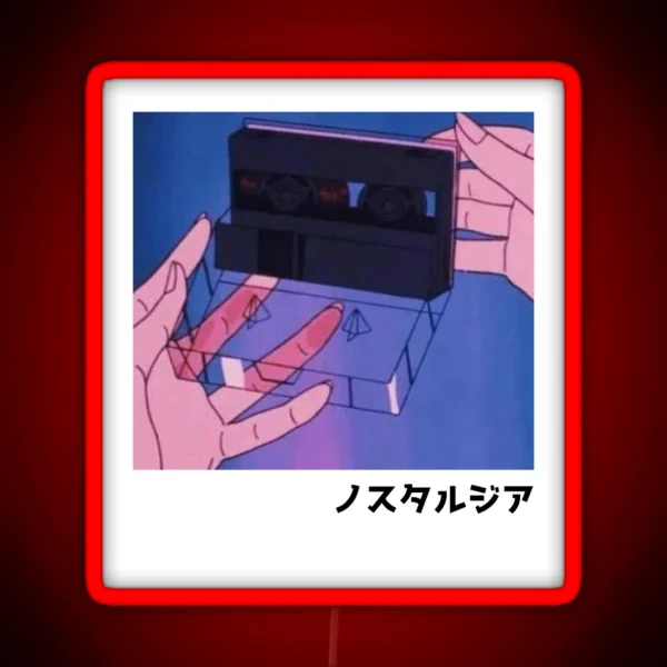 Anime Cassette Tape Retro Anime Aesthetic RGB Neon Sign
