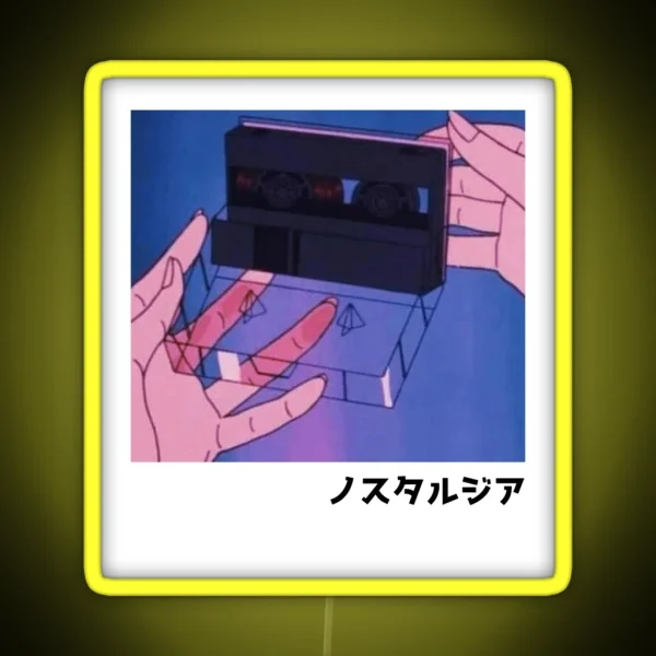 Anime Cassette Tape Retro Anime Aesthetic RGB Neon Sign