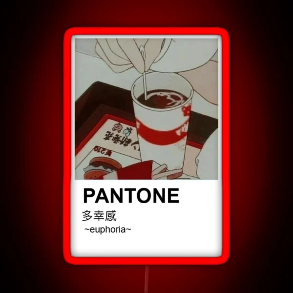 Anime Coffee Cup Paint Swatch RGB Neon Sign