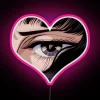 Vibrant Anime-Inspired Eye Illuminated with Color-Changing RGB Neon Lights Glow