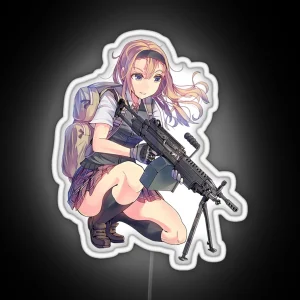 Anime Girl With Gun RGB Neon Sign