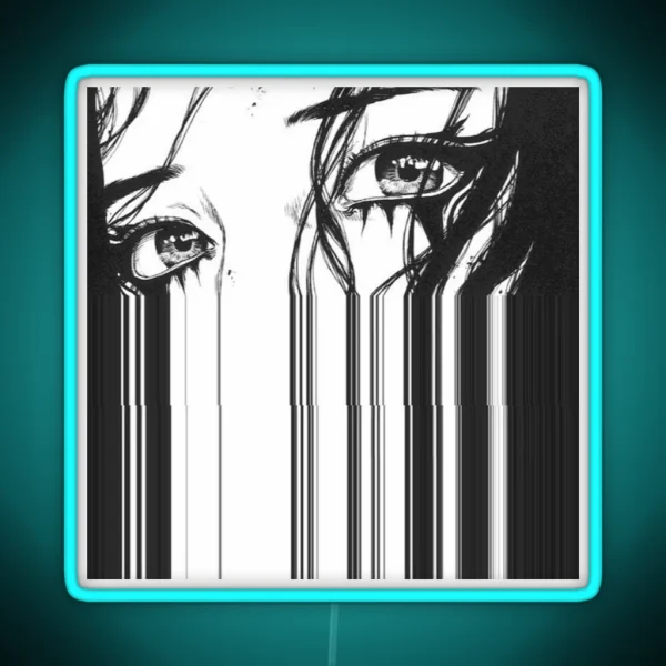 Anime Glitch Eye Art RGB Neon Sign