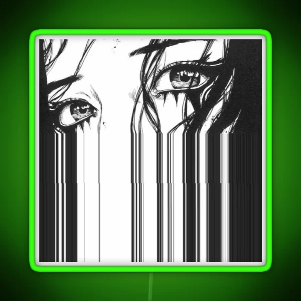 Anime Glitch Eye Art RGB Neon Sign