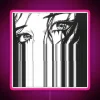 Neon RGB art display showcasing vibrant anime inspired glitch eye designs