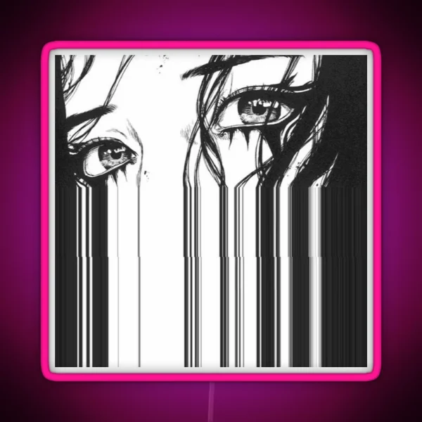 Anime Glitch Eye Art RGB Neon Sign
