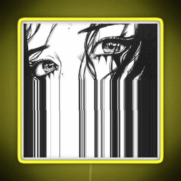 Anime Glitch Eye Art RGB Neon Sign
