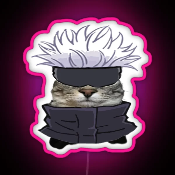 Anime Kaisen Character Cats Gojo RGB Neon Sign