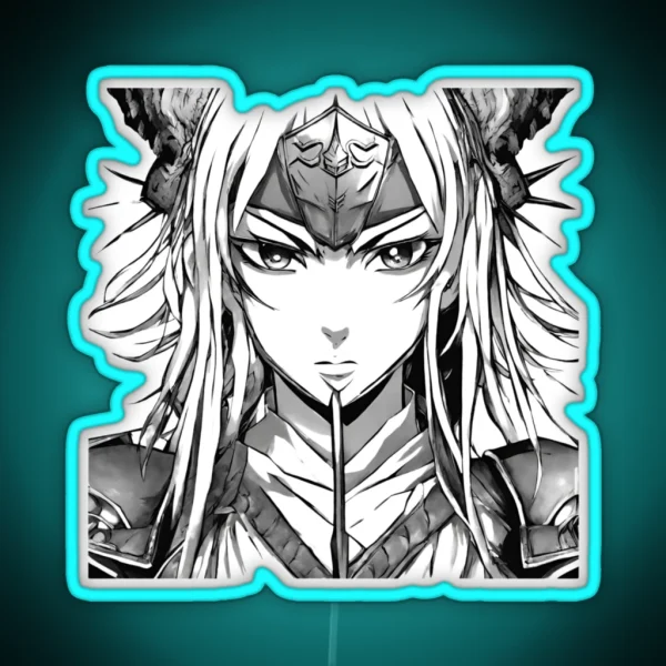 Anime Knight Artwork 1 RGB Neon Sign