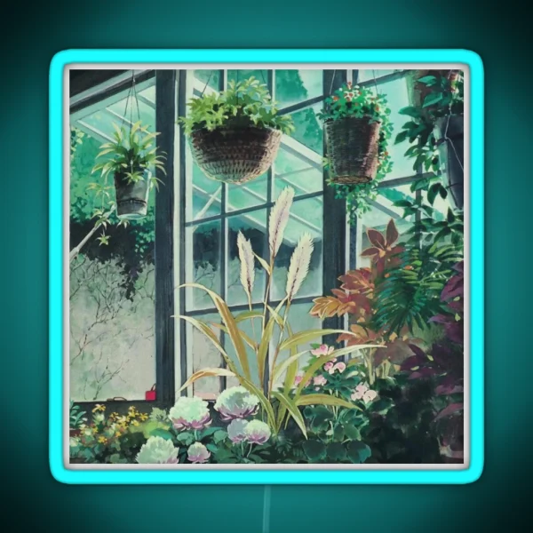 Anime Plants Scenery RGB Neon Sign
