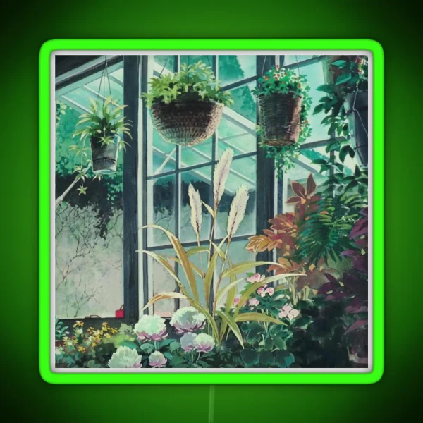 Anime Plants Scenery RGB Neon Sign